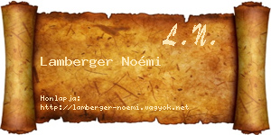 Lamberger Noémi névjegykártya